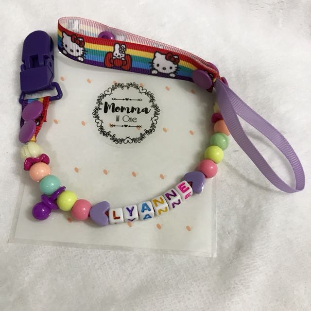 Customized Pacifier Clip/ toy holder with extra string, Babies & Kids