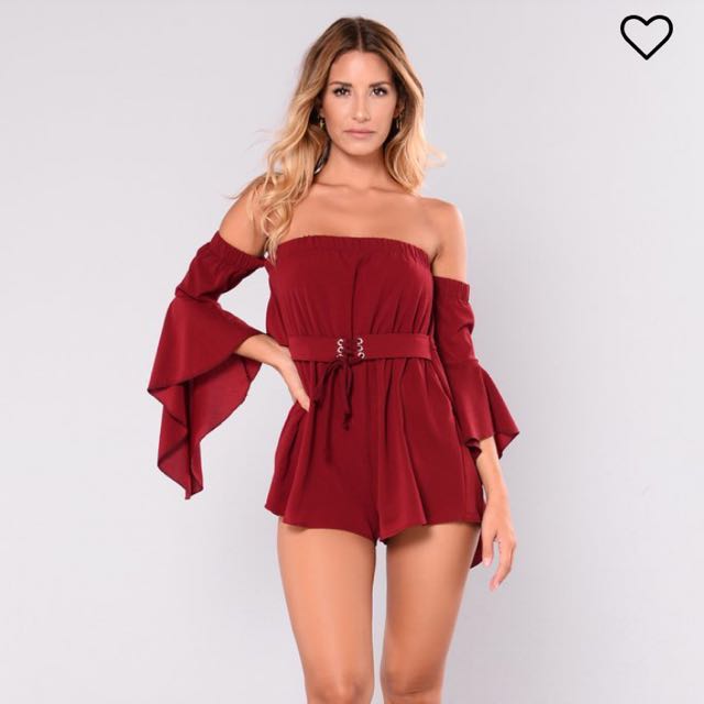 FashionNova Fabriza Off Shoulder Romper Women s Fashion Dresses Sets Rompers on Carousell
