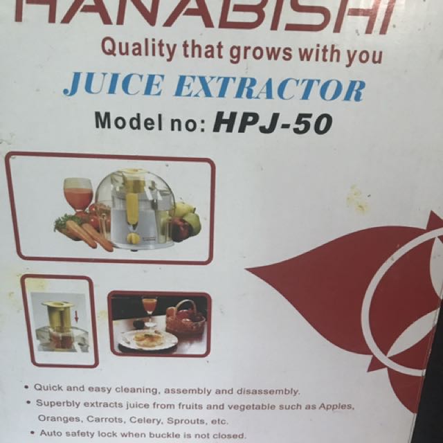 Hanabishi Juice Extractor HPJ 50, TV & Home Appliances, Kitchen