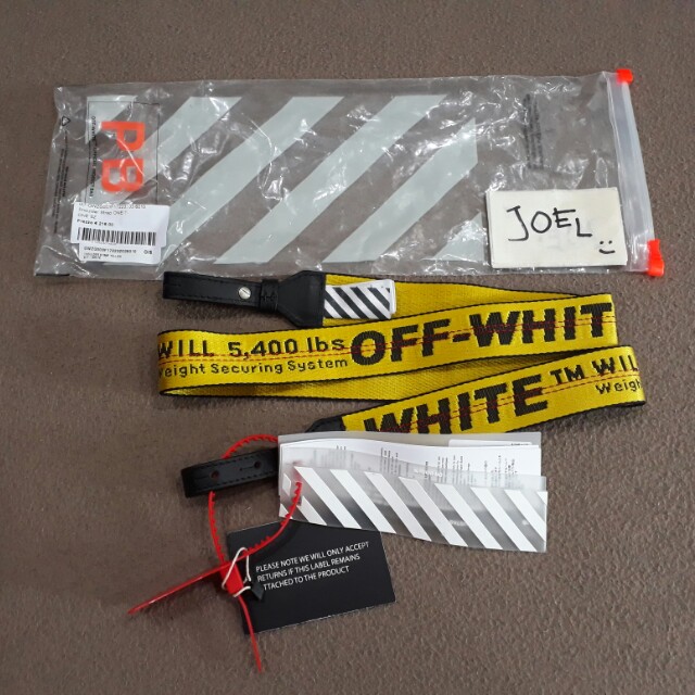 Off white online yellow bag strap
