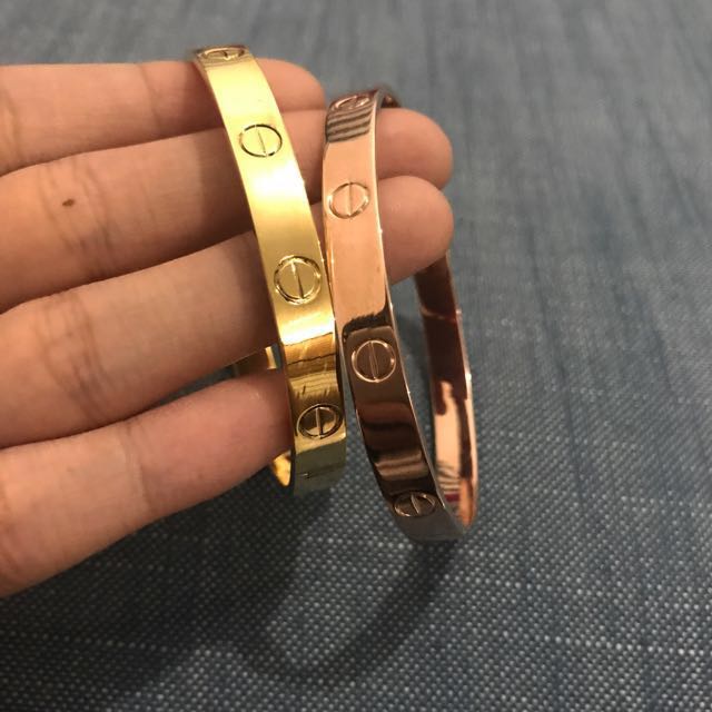 Rose Gold And Yellow Gold Love Bracelet 13 9 Grams And 15 1 Grams Both 14 Karat Solid Gold Women S Fashion Jewelry Organizers Bracelets On Carousell