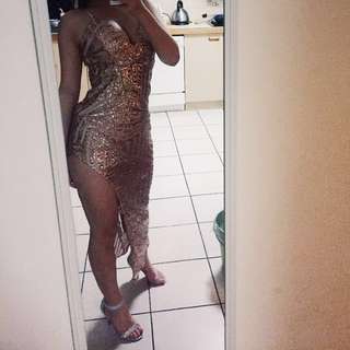 Gold Sequin dress FOR HIRE