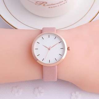 韓版超薄玫瑰金防水石英皮帶手錶
