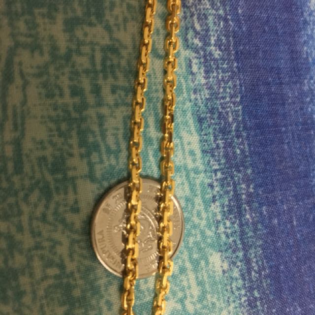 916 Solid Gold Chain - Brick Design 