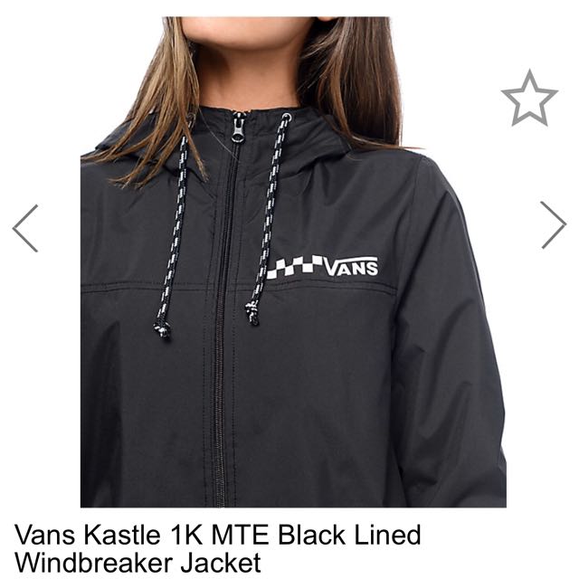 vans kastle iii black windbreaker jacket