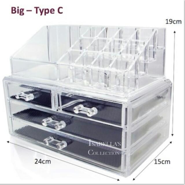 Acrylic Stackable Cosmetic Organizer Makeup Box Make Up
