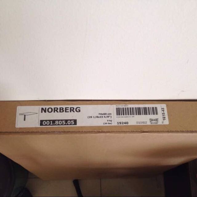 Ikea Norberg Folding Table, Furniture & Home Living, Furniture, Tables
