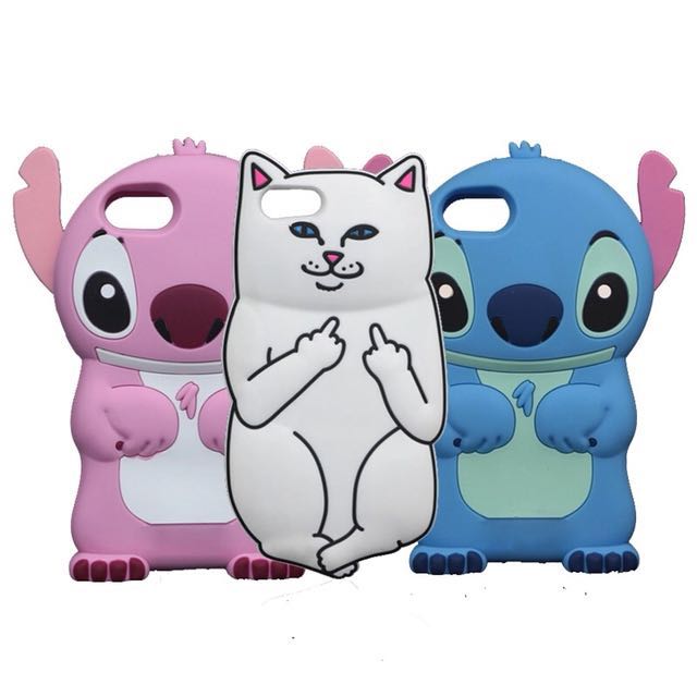 Meme Stitch Cat Middle Finger 3d Iphone 6 7 8 Casing Bulletin