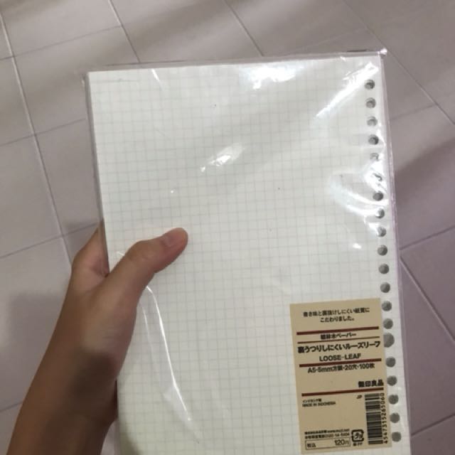 Muji A5 Loose Leaf Grid Paper Books Stationery Stationery On