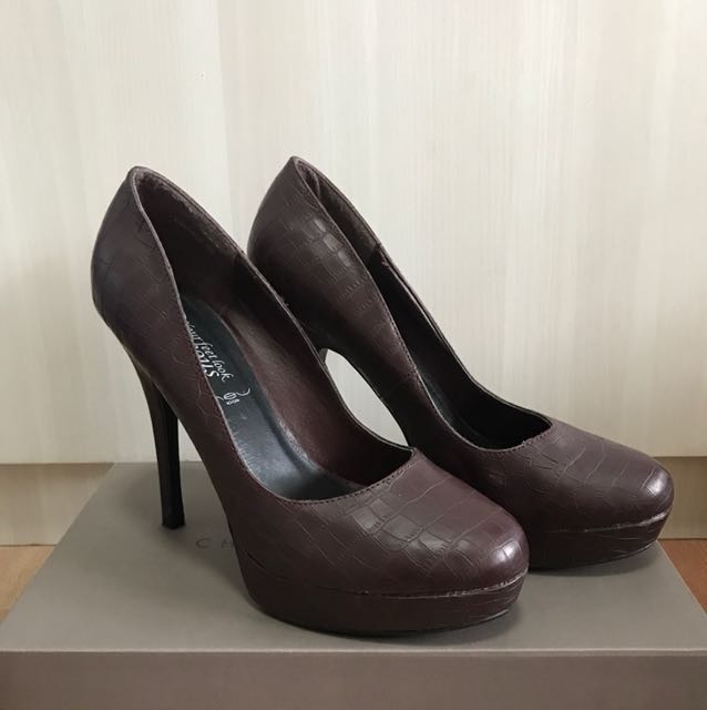 new look burgundy heels