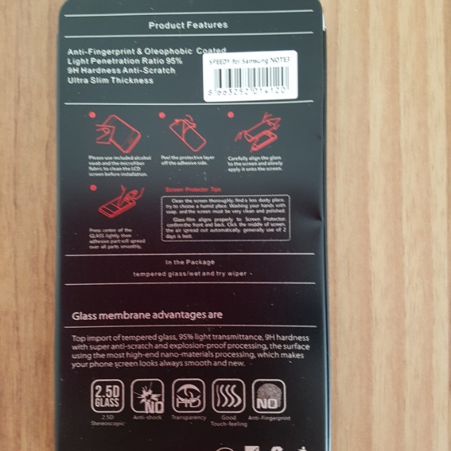 Note 3 screen protector (Category: Samsung) located in Singapore. Submitted by weiyan (Listing ID 135663009, Image 2). Description: .