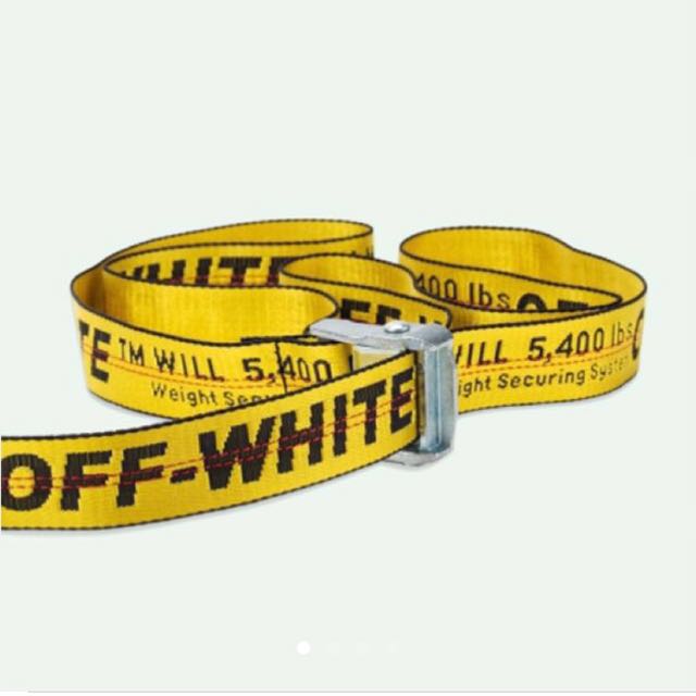 Off White Mini Yellow Industrial Belt, Men&#39;s Fashion, Accessories on Carousell