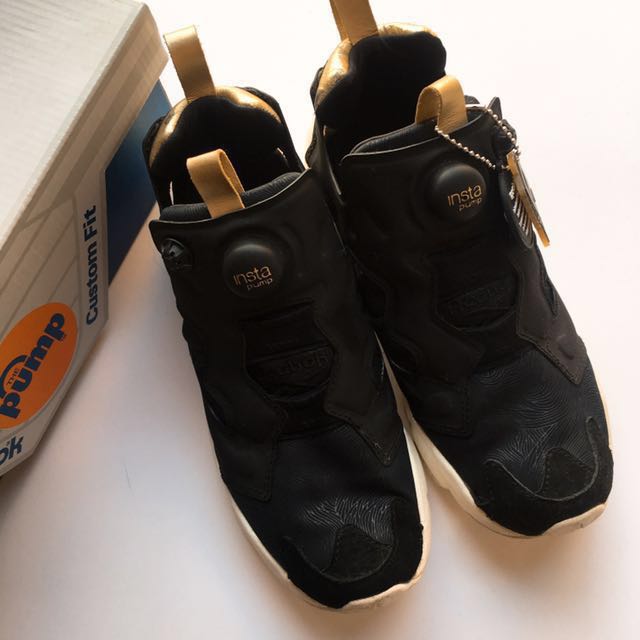 reebok insta pump fury black gold