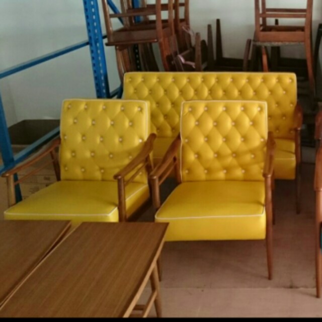 Retro Wooden Sofa Yellow Furniture Sofas On Carou