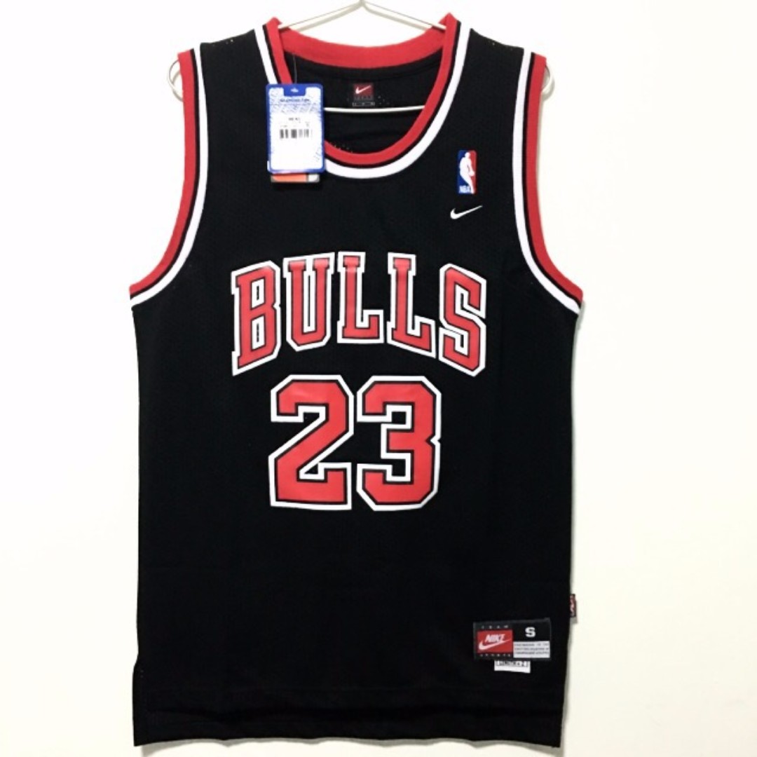 (S) Chicago Bulls 23 Michael Jordan Basketball NBA Jersey Black, Men's