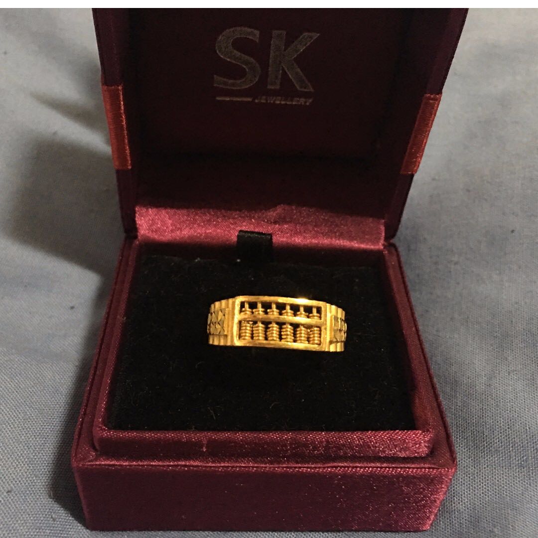 Sk 999 Gold Abacus Ring Luxury Accessories On Carousell