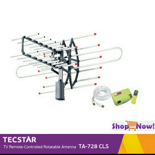 TECSTAR antena Tv Indor Dan Outdor Dengan Remote Control, Perabotan Rumah  di Carousell