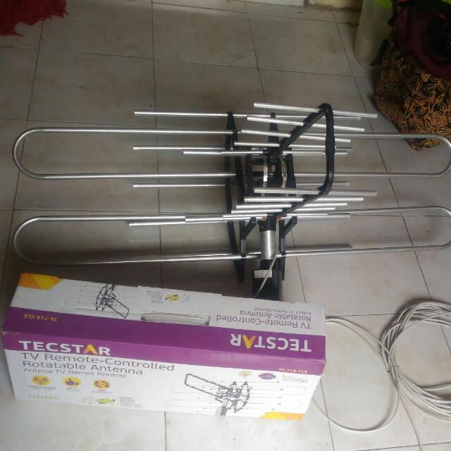 TECSTAR antena Tv Indor Dan Outdor Dengan Remote Control, Perabotan Rumah  di Carousell