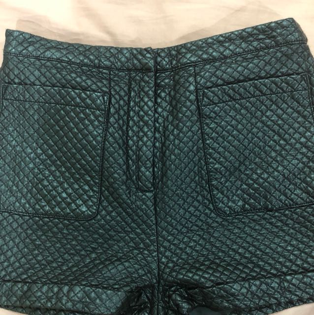 topshop faux leather shorts