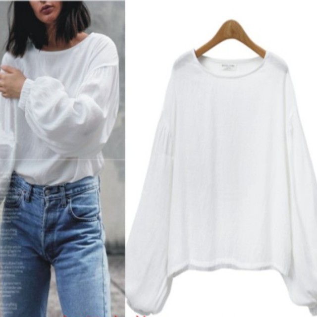 white long sleeve flowy top
