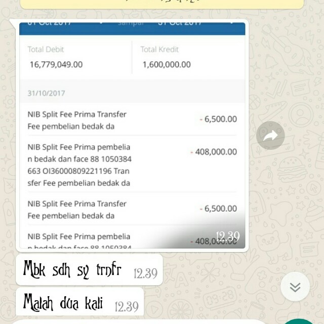 Nib split fee prima adalah