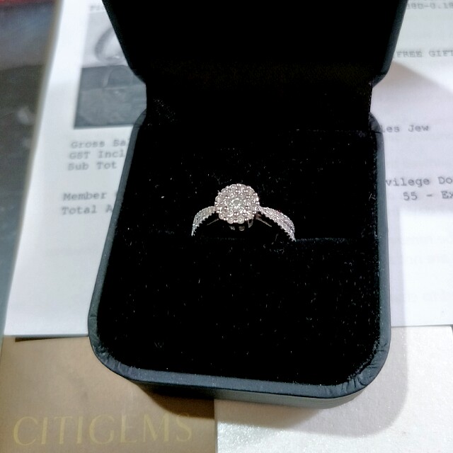 Price Reduced Citigems White Gold Diamond Ring Luxury