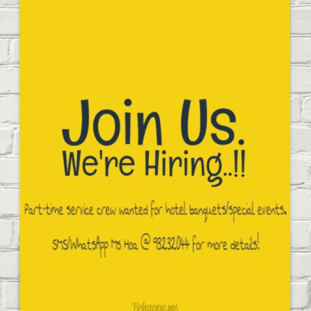 Part Time F B Servers For Weekends Jobs Hospitality F B On Carousell