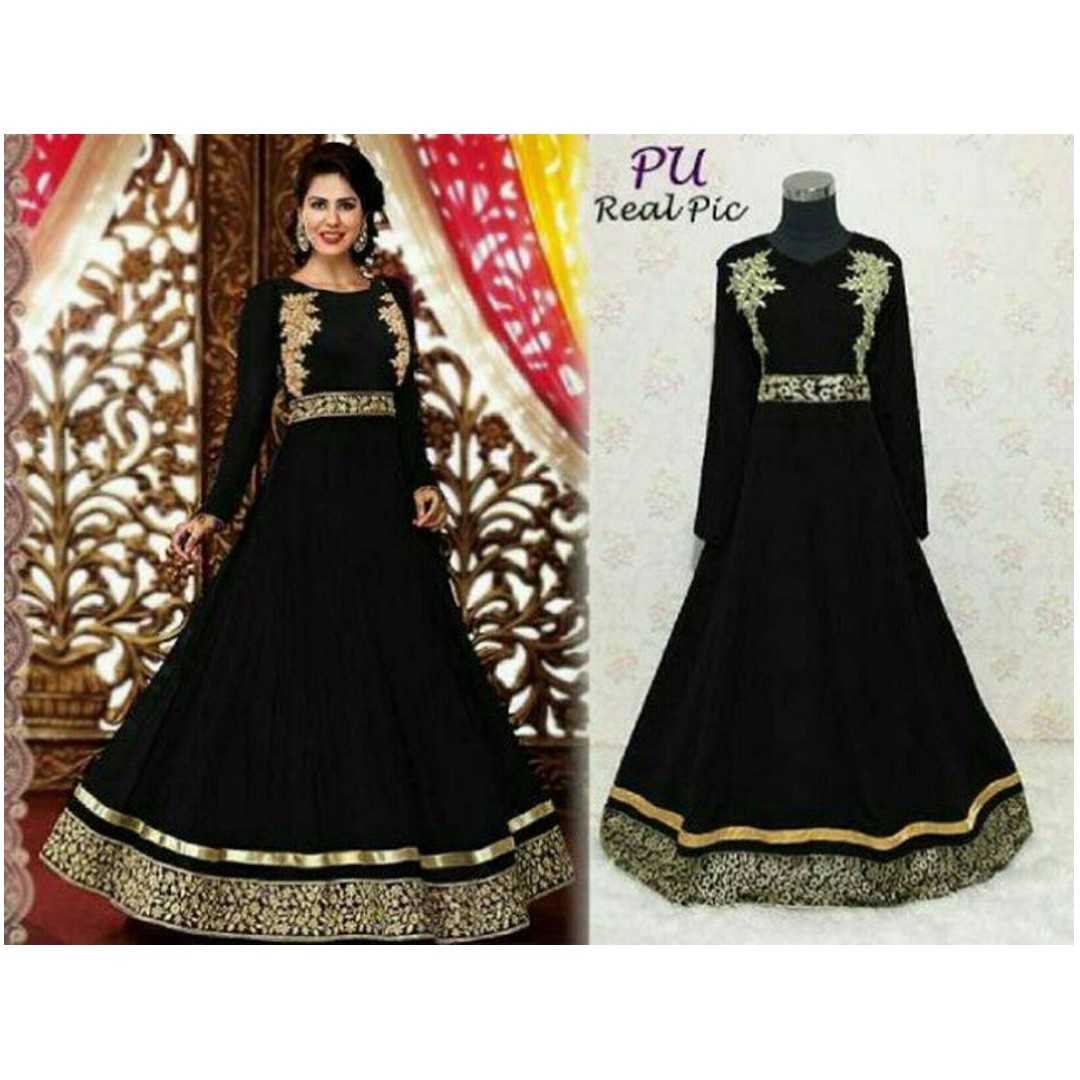 dinner dress black and gold muslimah