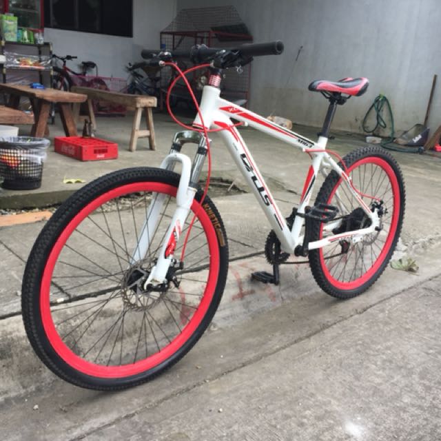 White and red mountain bike cheap