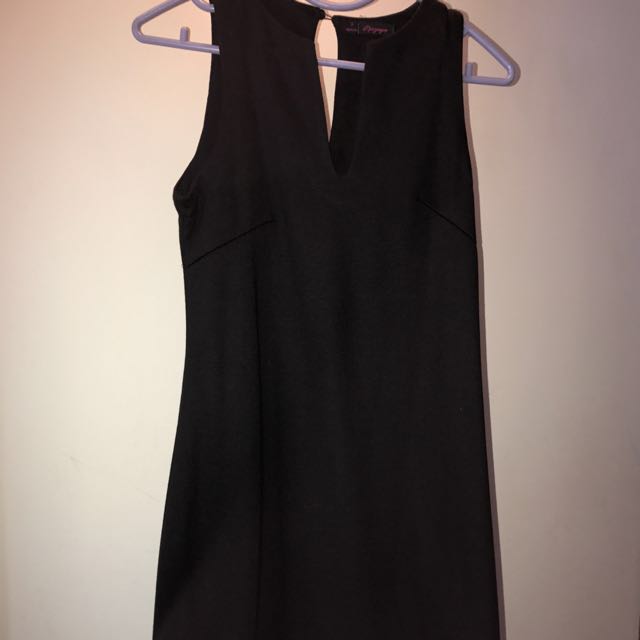black dress with frill at bottom