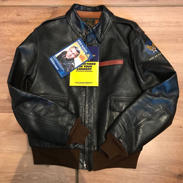 Toys Mccoy A2 leather jacket V hilts, 男裝, 外套及戶外衣服- Carousell