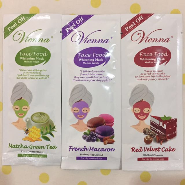 Vienna Face Food Mask Peel Off Kesehatan Kecantikan Kulit Sabun Tubuh Di Carousell