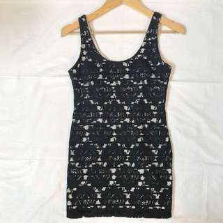 Terusan mini lace lapis kaos tebal size M