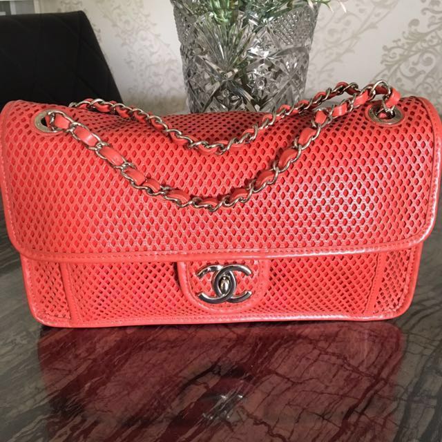 chanel perforated flap bag