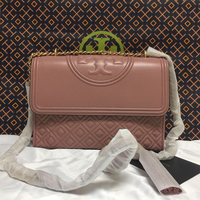 BN Authentic Tory Burch Fleming Convertible Shoulder Bag Pink Magnolia,  Luxury, Bags & Wallets on Carousell