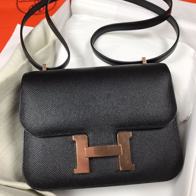 hermes constance black rose gold