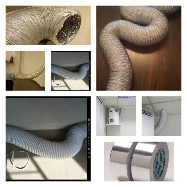 Aircon Portable Aircon Vent Hose Pipe Aluminium Dryer Cooker Hood