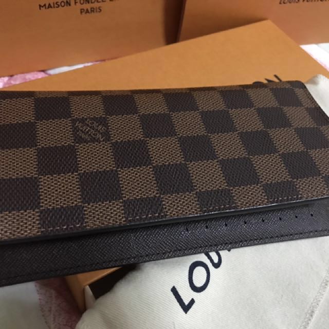 Louis Vuitton N60017 Brazza小號錢包錢夾啡格尺寸： 10x19cm 