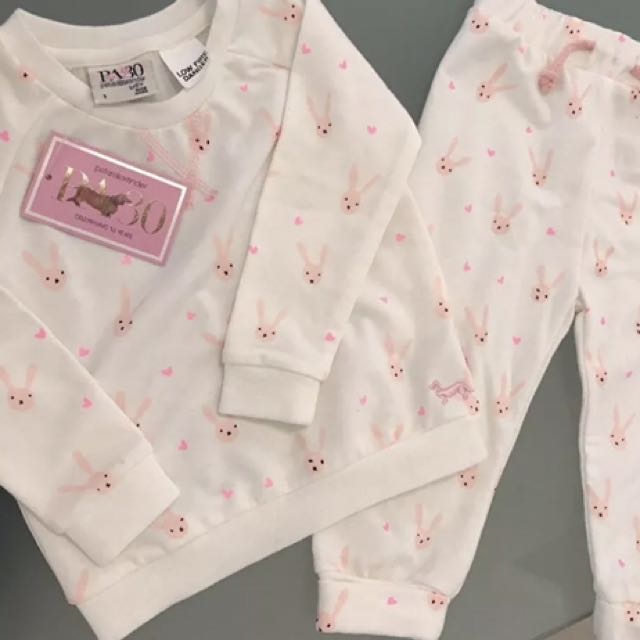 New Peter Alexander Baby Girl Bunny Pajamas Size 1 Babies Kids