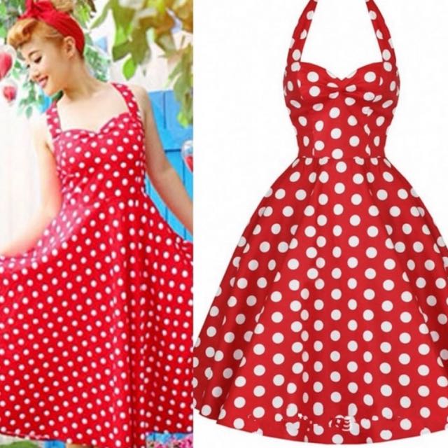 vintage red polka dot dress