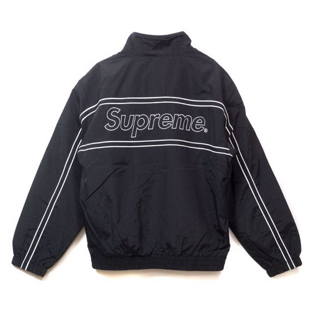 Supreme 外套piping track jacket 黑色L, 他的時尚, 外套及戶外衣服在