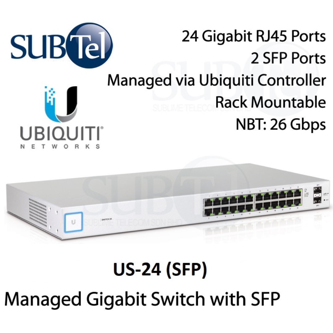 Ubiquiti Networks UniFi 24-Port Gigabit PoE+ Compliant Managed Switch with  SFP