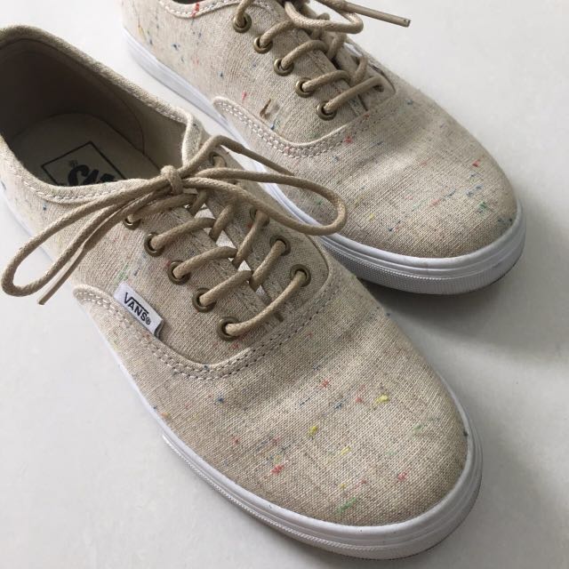 VANS Speckle Linen Authentic Lo Pro Fesyen Wanita Sepatu di