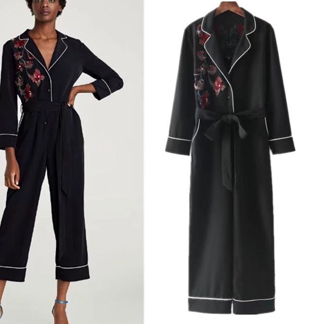 satin jumpsuit zara