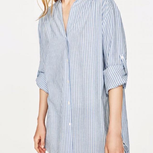 Zara striped shirt in blue and white 
