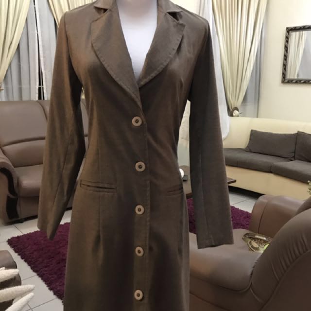 Blazer Coat Labuh Muslimah Fashion On Carousell