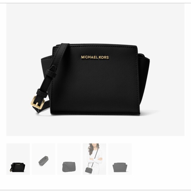 Selma mini saffiano sales leather crossbody black