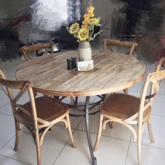 Country Style Dining Table Home Furniture Furniture On Carousell