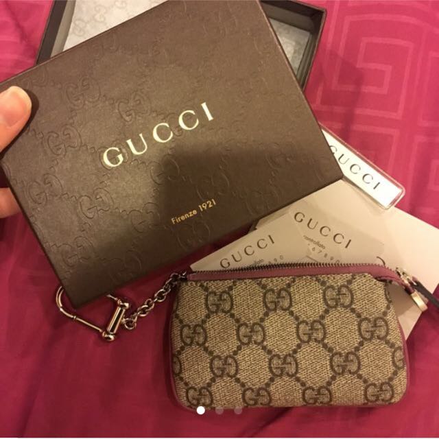 Gucci supreme key case, Luxury, Bags & Wallets on Carousell