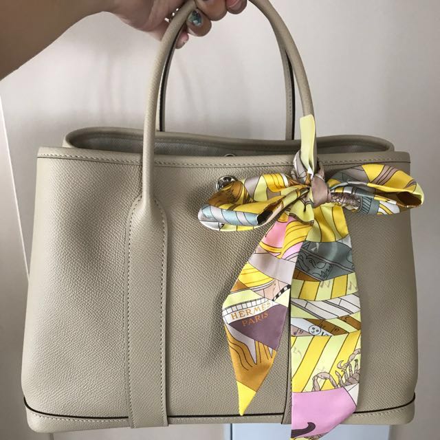 Hermes Garden Party 30 / Gold Full Leather, Luxury, Bags & Wallets on  Carousell